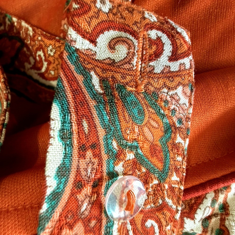 NWT Band of The Free Women's S Adella Orange Paisley Handkerchief Crop Top - Picture 16 of 16